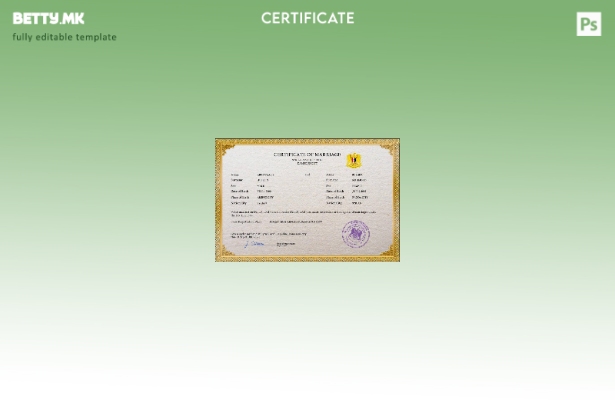 Модерен стил на Сирија, шаблон за PSD шаблон за потврда за брак